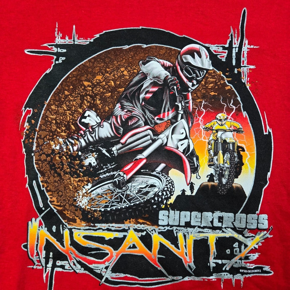 Vintage RudeBoyz T-Shirt Boys XL Red Y2K Motocross Dirtbike Skater Outdoors‎ - Picture 3 of 9